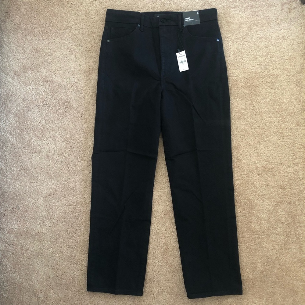 Express Straight Leg Super High Rise Jeans